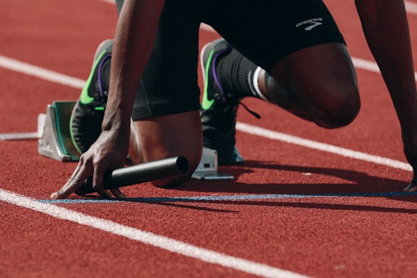 Athletes running track